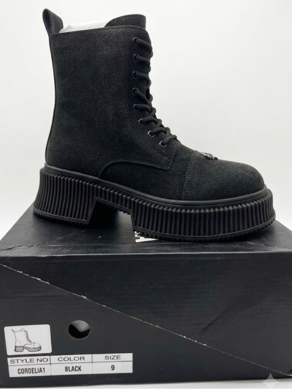 Fashion Nova Black Platform Combat Boots